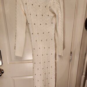 Rosie Harlow Juniors' Cable Knit Rhinestones Sweater Dress. new with tags.